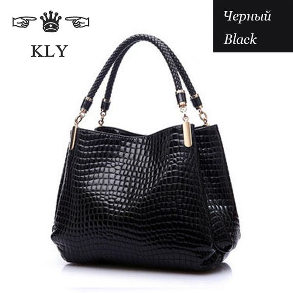 

wholesale- 2015 alligator leather women handbag bolsas de couro fashion famous brands shoulder bag black bag ladies bolsas femininas sac