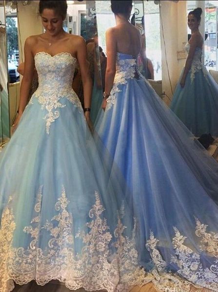 Romantik Mavi Balo Gelinlik Seksi Sevgiliye Dantel Gelinlik Gelin Kıyafeti Mütevazı Vestidos De Novia Gotik 2015-Gelinlikler