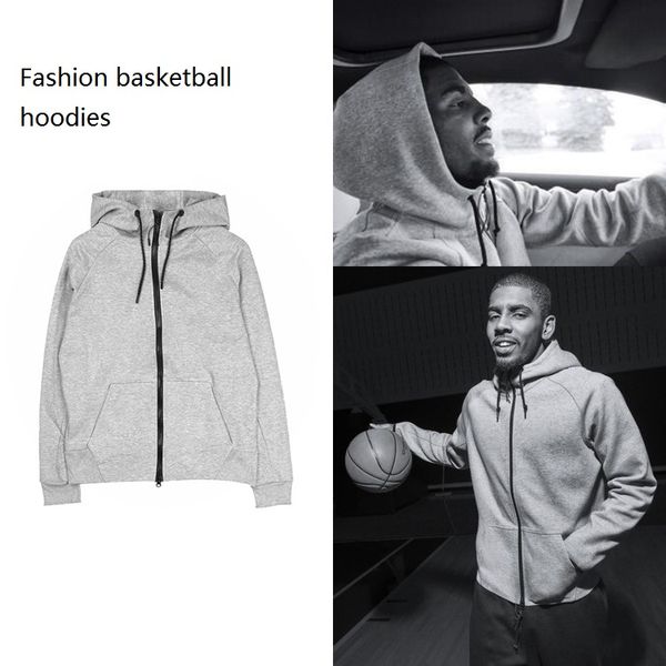 

New Thin Basketball Sportwear Men Women Hoodies Sweatshirts Hoodie Tracksuit Black and Grey For Autumn Winter