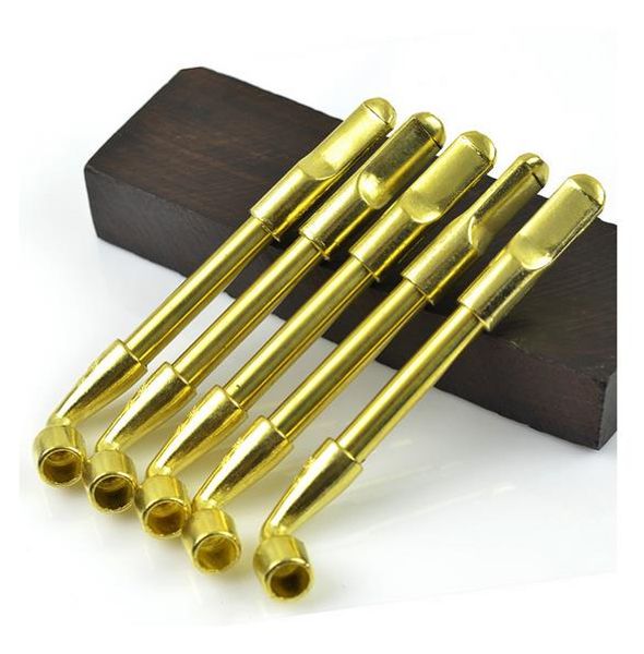 Trasporto libero all'ingrosso --- Classic Brass Smok Tubi in metallo Portatile Creativo Pipa da Pipa Tubi di Tabacco Regali Grinder Smoke Bocchino / 1