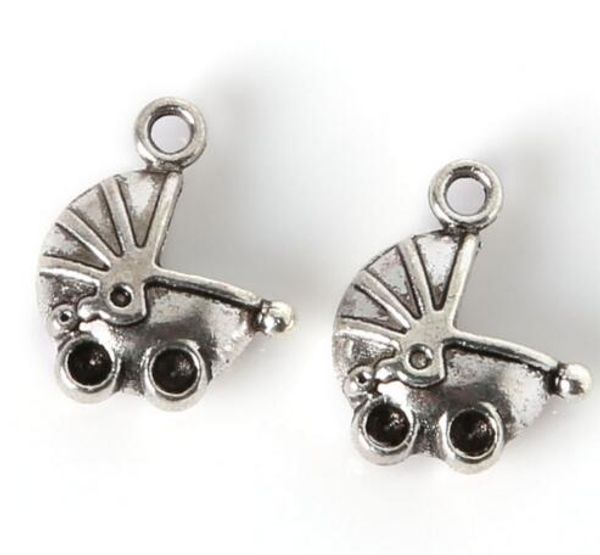 

20 pcs antique silver baby carriage charms pendants 16.6x14.4mm (b03553) wholesale fit bracelet necklace jewelry findings, Bronze;silver