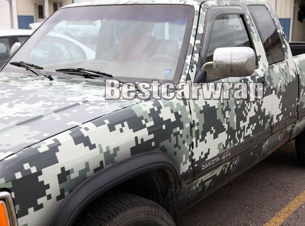 2018 Militar Verde Digital Camo Vinil Envoltório de Carro Filme PELLICOLA Com bolha de ar Livre Pixel Camuflagem Folha de embrulho de carro 1,52x1 0/20m/30m/Roll