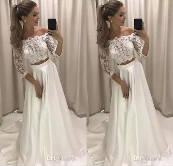 Discount Modern 2018 New Designed Two Pieces A Line Wedding