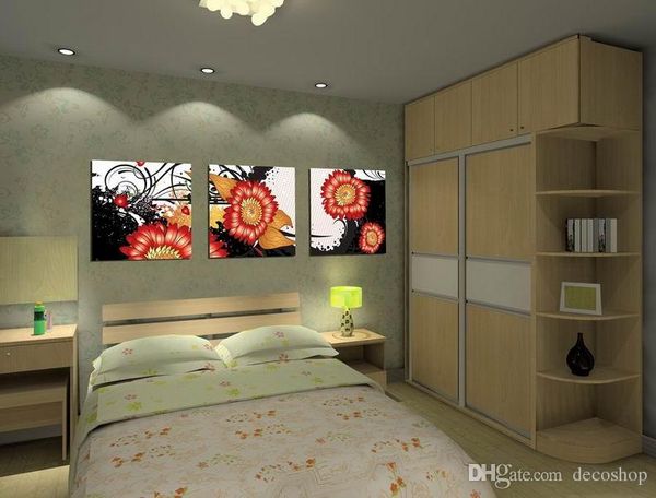 

modern beautiful flower fine floral painting giclee print on canvas home decor wall art set30394