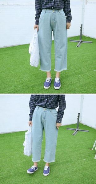 

женщины Женщина мир моды джинсы весна осень отверстие в целом промывают сфальсиф