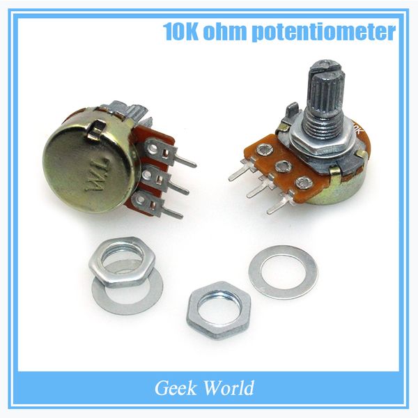 5pcs Linear Potentiometer 15mm Shaft with Nuts And Washers 3pin for Arduino