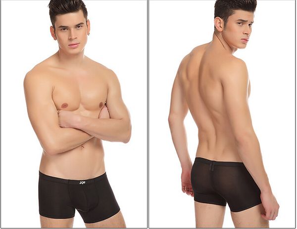 

2017 Brand New mens underwear boxers Black Blue Designer underwear Mens Sexy underwear trunks Sheer boxers 3pcs/lot