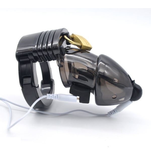 

game play electro lockdown estim male chastity cage electro shock cock cage cock ring toys for men