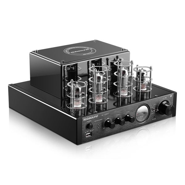 Freeshiping Nobsound MS-10DMKII HiFi 2.0 Home Audio Bluetooth Röhrenverstärker Eingang USB/BT/AUX Kopfhörerverstärker 25W + 25W 6P1*2+6N1*2 AC220V