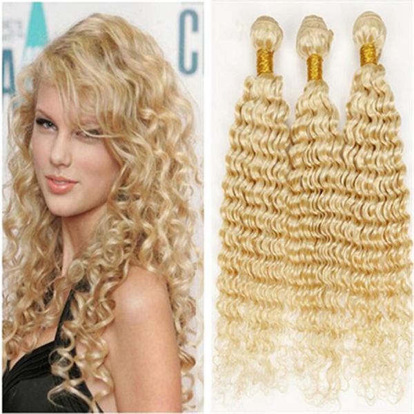 Hot Sale Russian Blonde Hair Human Hair Bundles 613 Deep Wave Hair
