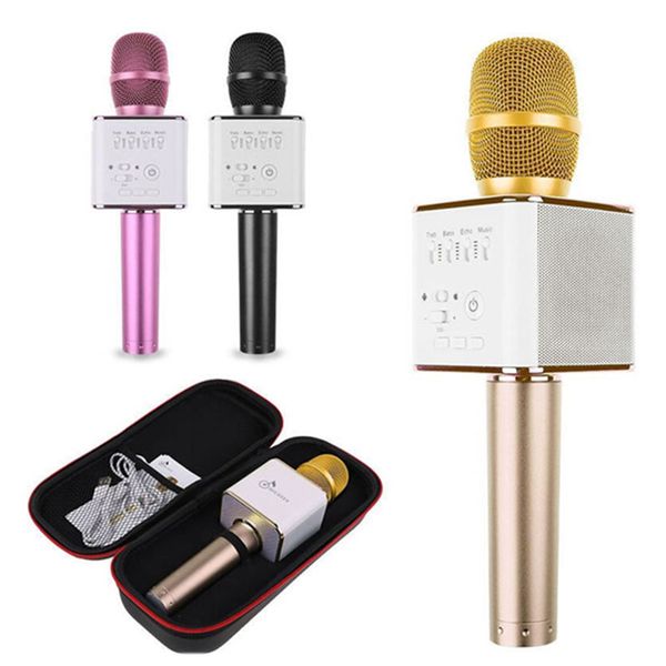 

Q9 bluetooth microphone portable handheld wirele ktv karaoke player dual horn loud peaker peaker for iphone 7 plu am ung dhl
