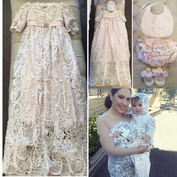 LACE REVESTIMENTOS DOMENTOS DE ARTILIZADORES DO BABILIDADE DE MENINAS MANEIRAS LONGAS APLICAÇÕES DO BATISMO APLICADO VESTIDOS COM PRIMEIROS COMUNICAIS DE COMUNICAÇÃO BONNE