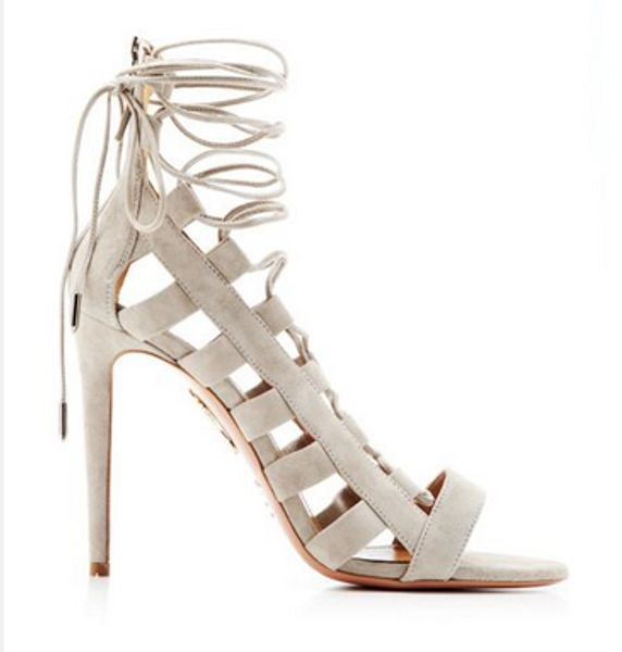 

2018 new fashion shoes narrow band lace-up high heels women sandals zip peep toe stiletto heel sandals sandalias trendy party shoes women, Black
