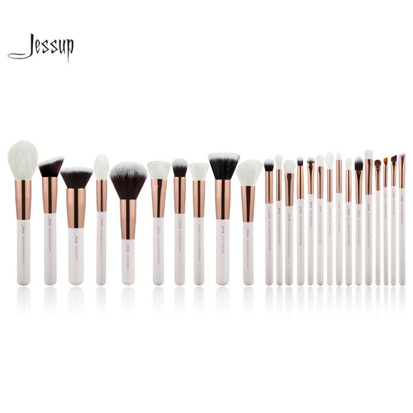 Jessup Pearl White Rose Gold Professionelles Make-up-Pinsel-Set, Make-up-Pinsel-Werkzeug-Set, Foundation, Puder, Rouge, Kosmetikpinsel