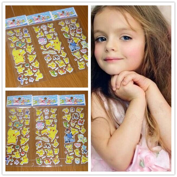 

new fashion children cartoon pikachu 3d stickers uv wallpaper nursery children kids room bedroom wall b0423