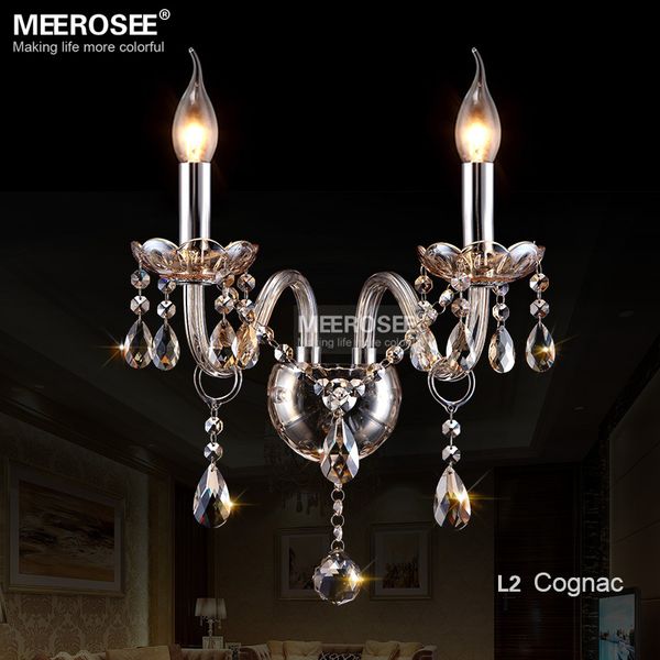 

modern vintage crystal wall light 2 lights glass wall sconce lamp cognac crystal wall light fixture restaurant cafe