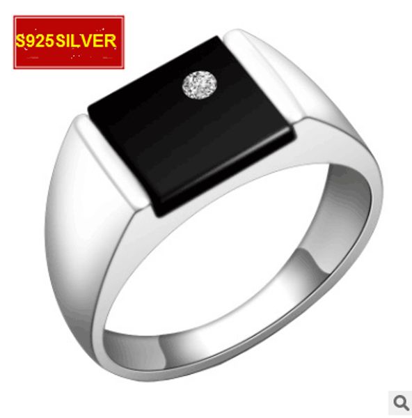 

s925 silver ring night stars black onyx men's rings ring jewelry korean version of the first jewelry handsome jewels audience ing