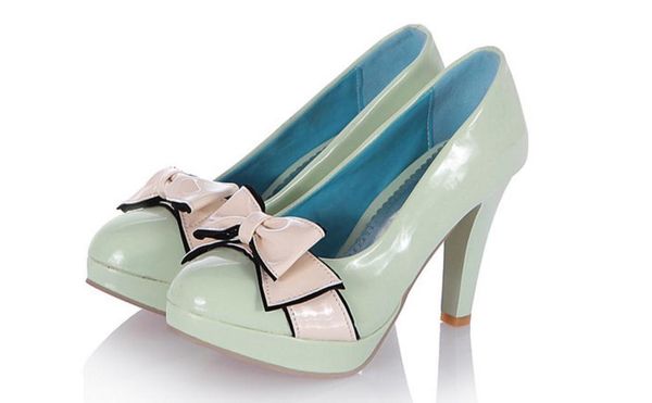 

2017 the spring and autumn period and the new bow high documentary shoes fashionable waterproof heel women shoes big yards, Black