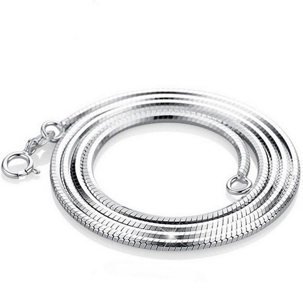 

women girls silver necklaces 100% 925 sterling silver 18 inches snake chain necklace fit for pendants xf