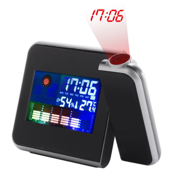 

digital lcd screen weather station forecast calendar projector alarm clock