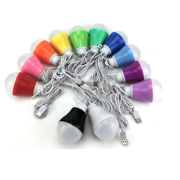 Bunte Glühbirne, Farbe mit niedrigem Druck aus Kunststoff, 5-V-Ball-Lampe, USB-Schnittstelle, Laufflüsse und Seen, Gewaltprodukte Gadgets