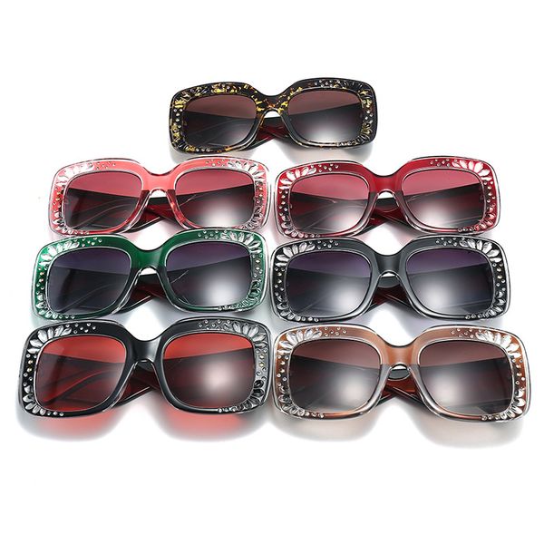 

brand diamond square sunglasses women big frame gradient sun glasses female 2017 new fashion eyewear men oculos de sol uv400 l107