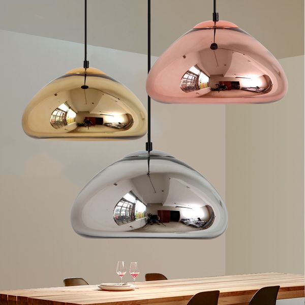 Void Copper Brass Bowl Mirror Glass Modern Pendant Lamp Chandelier Ceiling Light For Dinning Room Kitchen Bar Home Decor Lights For Ceiling Pendant