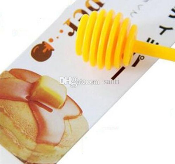 

fashion silicone honey dipper honey spoon candy color honey stick stirring rod 17cm kitchen tools