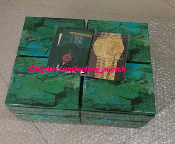 

Luxury watch men watch box inner outer woman watche boxe men wri twatch wooden green box booklet card