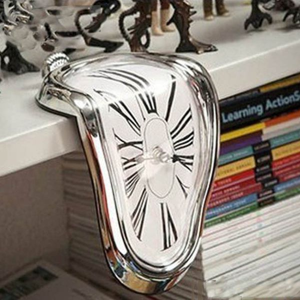 

wholesale- 1pc/lot relogio de parede vintage surrealist retro distorted clock right angle wall clocks melting clocks home decor yl674766