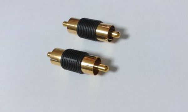 ADATTATORE per connettore accoppiatore audio RCA maschio da RCA maschio in metallo ORO da 50 pezzi