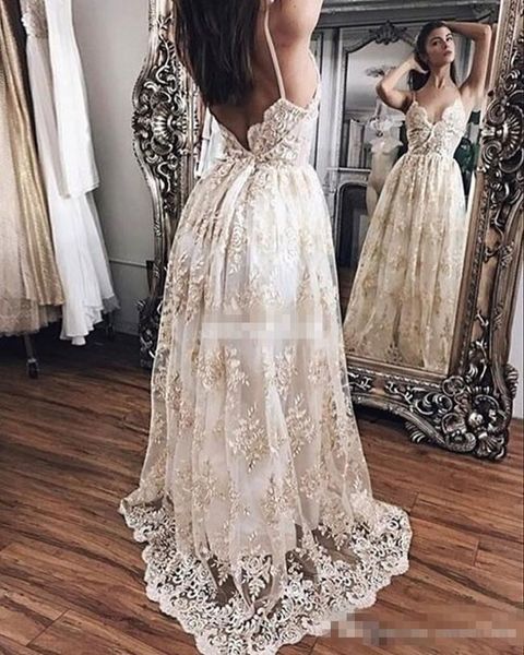 

full lace youthful long prom dresses spaghetti strap backless a line evening gowns floor length formal occasion party dresses, Black