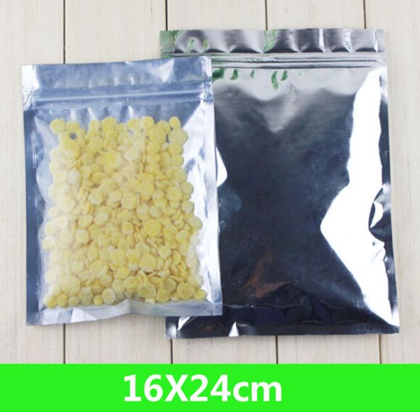 

новые 16 * 24 см 6.3 * 9.4 "алюминиевая фольга / четкий узорчатый клапан молния пластиковый розничный пакет пакет сумка на молнии блокировки