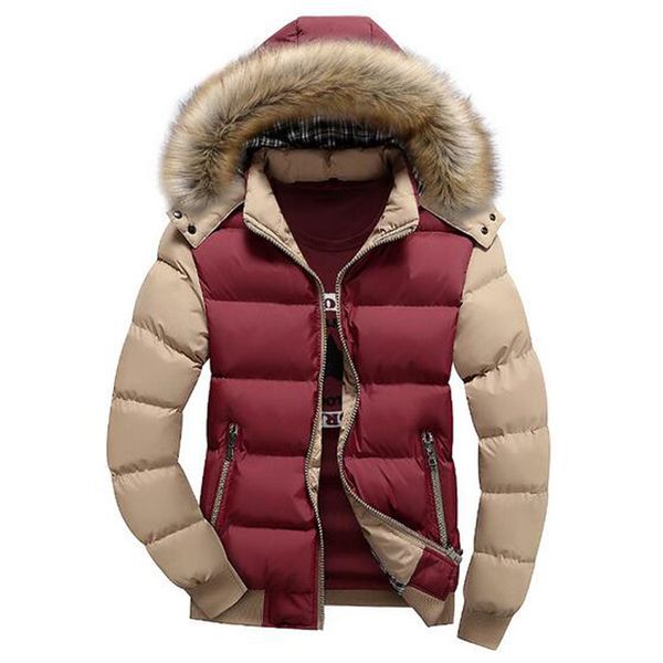 

fall-2016 new fashion men jacket warm cotton coat mens casual hooded jackets handsome outdoor thick parka plus size m-4xl coats g248, Black
