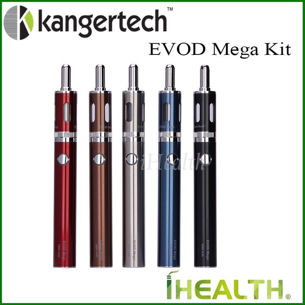 

100% оригинал! Kanger EVOD Mega Starter Kit 2.5 мл Емкость распылителя с аккумуляторной батареей 1900 мАч с двойной катушкой Kanger в наличии