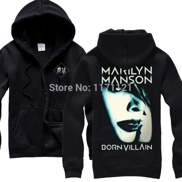 

wholesale-marilyn manson "born villain album cover tour 2016" black hoodie