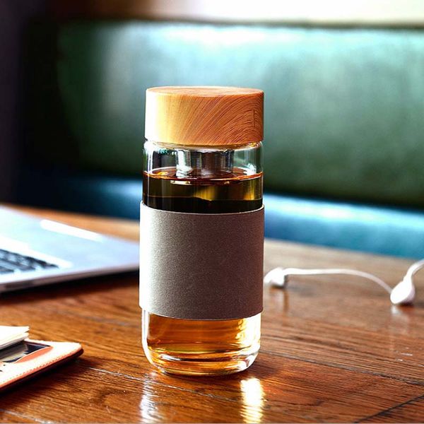 Acheter Bouteille Deau En Verre Avec Style Européen 400ml De Filtre En Verre Crépine Crépine Filtre De Voyage Bureau De Voiture De Voyage Bouteilles