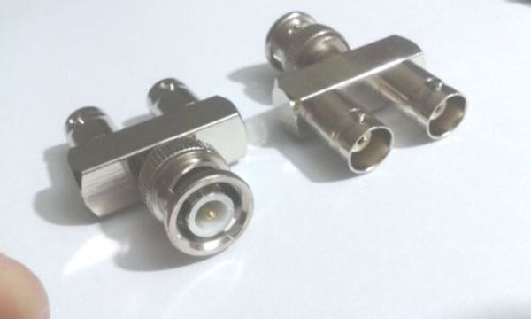 

10 x copper bnc male plug to 2 double bnc female y grains adapter connector