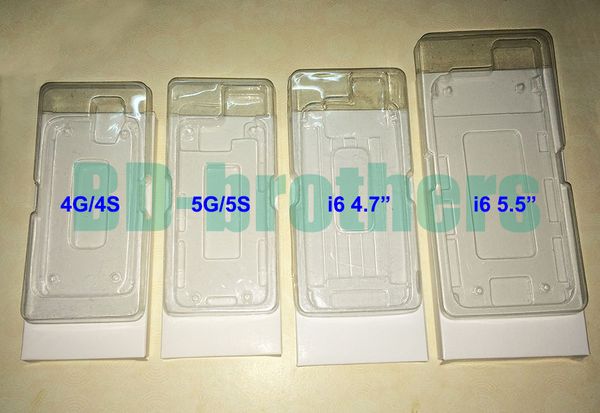 Scatola di carta bianca per iPhone 4 5 6 4.7 5.5 Pacchetto di imballaggio per schermo LCD con vassoi per blister in PVC Salver 100 set / lotto