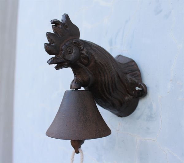 2019 Cast Iron Rooster Wall Mount Welcome Dinner Bell Ornate Door Bell Doorbell Rustic Cottage Patio Garden Farm Country Barn Decor From Haolyhelen
