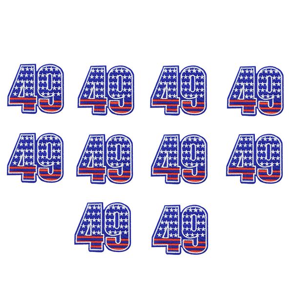 

10pcs color 49 embroidered badge patches for clothing iron patch for clothes applique sewing accessories stickers on clothes iron on patch, Black