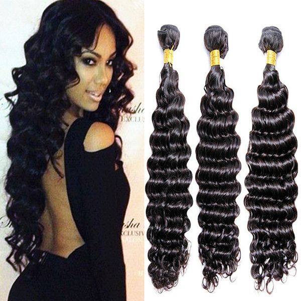 

Высший сорт бразильских человеческих волос плетет глубокую волну 3 шт. лот лучший