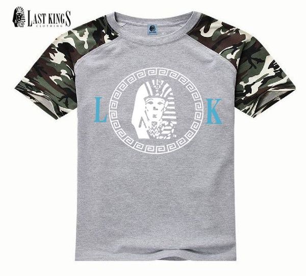 

s-5xl summer men t shirts lk tees short sleeve cotton t-shirt o-neck casual print last kings, White;black