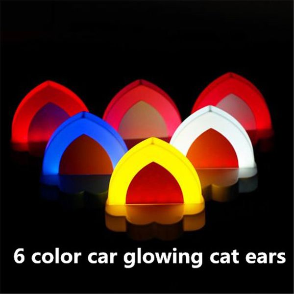 Engraçado 6 cores brilhantes decorações do carro da orelha do carro decoração brilhante orelhas de gato Veículo Carro Ornamentos suprimentos Presentes de Natal atp228