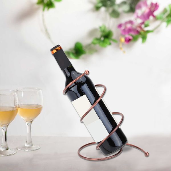 

Spiral bronze table ingle wine bottle holder whole metal con truction bottle di play rack helf for wedding home re taurant