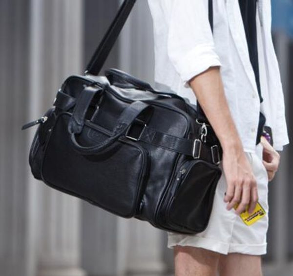 

factory sales brand new leisure travel bag personality male bag trend soft leather travel bag mens large capacity portable shoulder bag