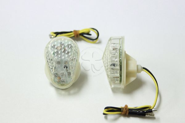 

2x JDM Style Flush Mount Clear Lens 15 Amber LED Turn Signal Light Blinker Indicator Side Marker For Yamaha YZF R1 R6 2003-2008