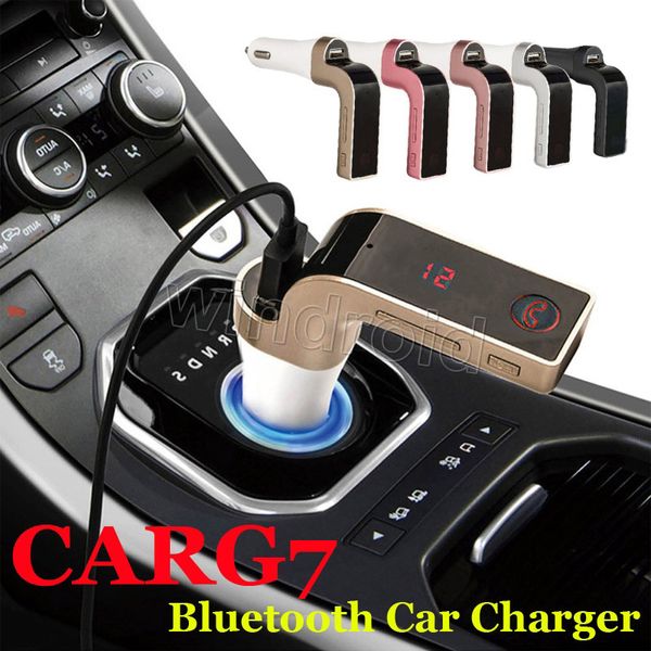 G7 Auto Car Bluetooth FM-передатчик с TF / USB-накопителями MP3 WMA Music Player SD и USB Зарядное устройство Особенности Цвета Бесплатная доставка 50 шт.