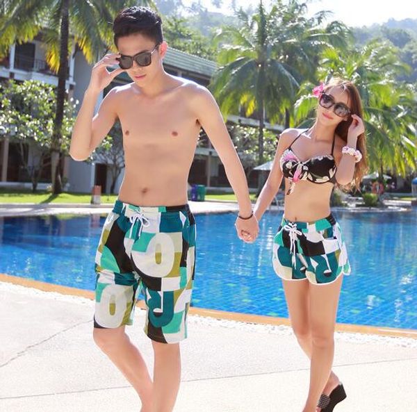 

wholesale-2016 summer shorts men/women brand casual beach surfing basketball outdoors print lovers running football sports clothing, White;black