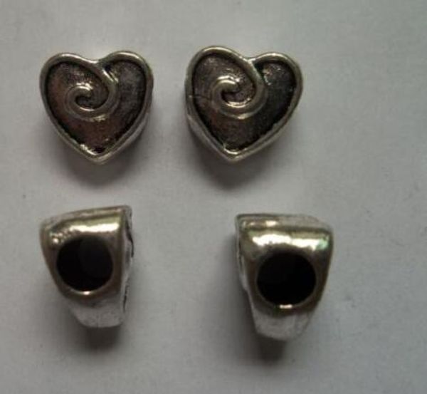 100pcs Big Hole Antique Gold Silver Metal Loose Spacer Beads For Jewelry Finding
